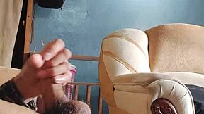 uhh, can't stop jerking my cock in living room