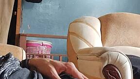 uhh, can't stop jerking my cock in living room