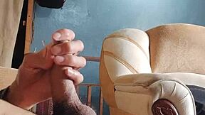 uhh, can't stop jerking my cock in living room