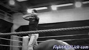 petite euro babe wrestles with busty lesbian