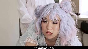 Hell Yeah! Asian teen rides a massive cock with eagerness - ThinAsian!