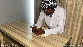 Ebony petite 18+ student seduces teacher with big black cock before Christmas vacation