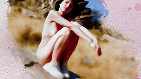 Cute Small Tits Babe Sophia Strips Outdoor Showing Tight Pussy