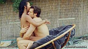 Nia Nacci swallows huge white dick while riding hard. damn, girl! 😍