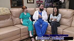 Dr. Tampa Dominates Petite Ditria Rose in Government Roleplay with Pierced Nipples