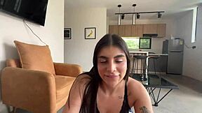 brunette with brown eyes riding