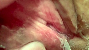Amateur Asian pink pussy drilled 106 days post-virginity in close-up.