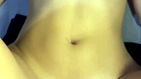 the scene shows cum on her belly