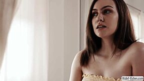 Can blonde Julia resist licking Penelope's tight teen pussy?