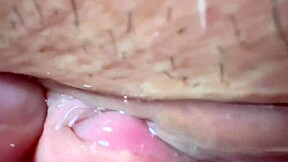 Amateur Asian pink pussy drilled 106 days post-virginity in close-up.