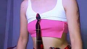 Bonneyuwu - Petite Schoolgirl Masturbates with Huge Dildo Until Wet and Dripping