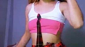 Bonneyuwu - Petite Schoolgirl Masturbates with Huge Dildo Until Wet and Dripping