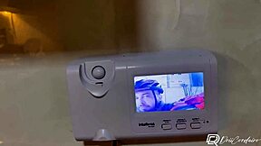 delivery guy fucks hot brunette alone at home