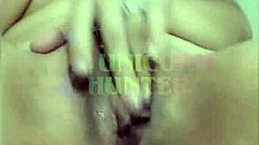 curvy latina rubs her pussy then fingers her ass on bed