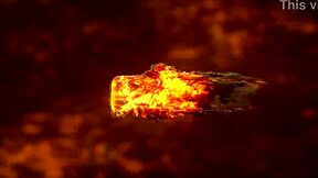 Redhead Eva takes a rough ride with a massive black shaft.