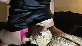 your sexy white step sis rides cucumber dildo hard