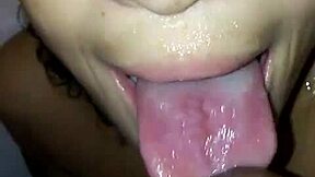Is Brook Starr a shower slut? Petite ebony latina milf in golden shower blowjob.