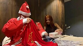 Skinny all natural colombiana latina with tattoos uses her vibrator from santa claus - kyle stroker