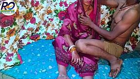 desi bhabhi looks stunning in red saree while banging brother-in-law. hindi audio with claire vais.