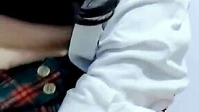 School girl masturbates after classes