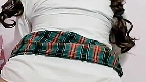 School girl masturbates after classes