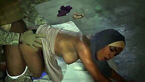 Dubai arab girls drop booty outside base