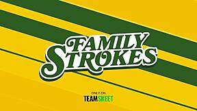 familystrokes stepfather nearly catches horny stepsiblings fucking with pigtails and messy doggystyle.