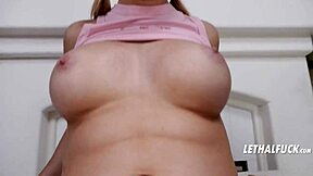 paisley porter gets closeup penetration from big monster cock while riding in cowgirl.