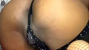 That brunette has a delightful fat ass, big tits, and tight pussy