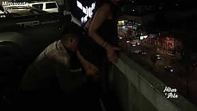 miroslava lets a stranger lick her pussy in the parking lot