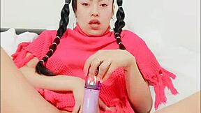 playful blue squirts while masturbating for you