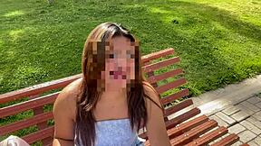 this young petite latina in casting licks ass sexily