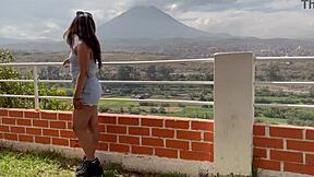 this young petite latina in casting licks ass sexily