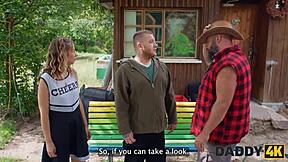 In Daddy4K, the meeting with stepdaddy turned into outdoor sex with the young girl