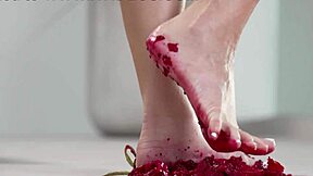 Feel the thrill of crushing fruits with bare feet