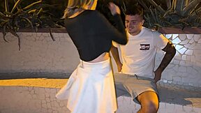 Wow! Walking by the Sea with No Panties, Stranger Notices in Outdoor Pregnant Doggystyle!