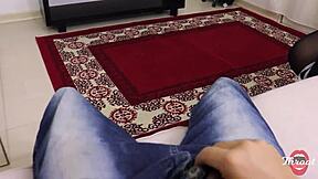 Chubby Venezuelan maid gags on cock for a raise in steamy POV action.