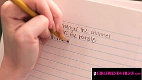 Fake Titted Brunette Rides Petite Blonde's Face in Lesbian Scene