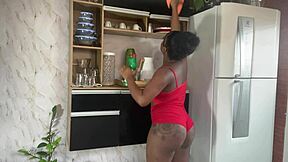 in broad daylight, my husband wants to fuck my pussy while i clean the house, so i gave it to him in the kitchen