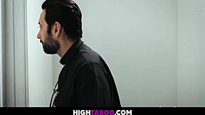 Big butt curvy teen fucked hard to remove her sins.