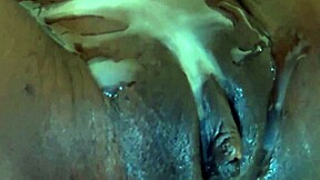 Young ebony slut gets drenched in cum during raw homemade session