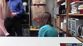 Young Teen Couple Bent Over in Doggystyle Fucking Caught by Mall Cop in Shop