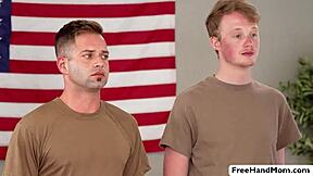 I can't resist training this new soldier with my big tits and riding his monster cock