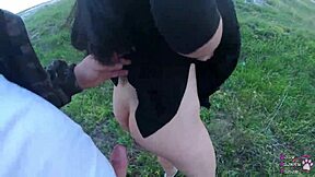 i'm a pawg goth slut teen getting fucked outdoors with a huge cock, cum on my ass