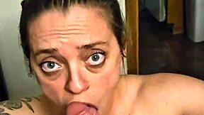 Watch this MILF suck my cock rough? Cum inside her!