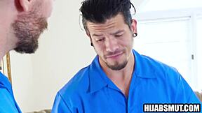 girl in hijab bangs two guys to hide her secret