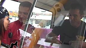 brazilian shemale slut convinces hot gas station girl to film wild scene