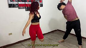 daddy fucks his teen stepdaughter's ass with monster cock bent over at home alone