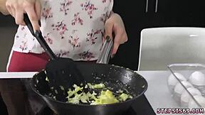 cute teen trap plays solo, blonde joins anal threesome