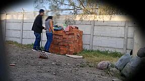 caught on camera, this latina flashing her ass and pussy at work outdoors